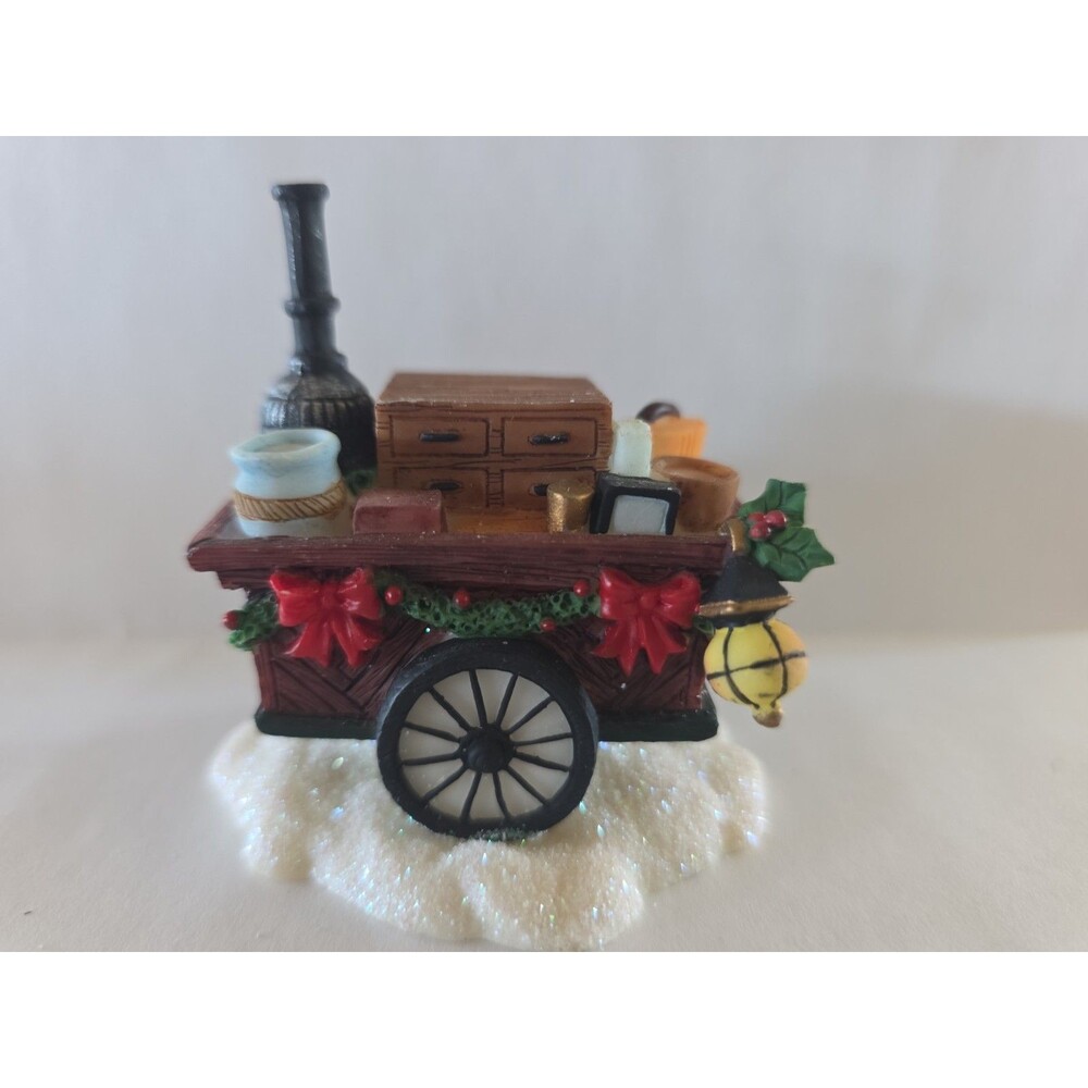 Vintage O'Well Christmas Village Accessory Variety Market Cart
